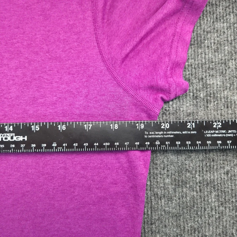Nike Dri-FIT V-Neck Training Shirt Womens Large Purple Short Sleeve Athletic Top